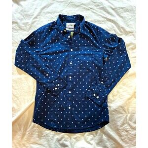Goodfellow & Co Men's S Slim Cotton Poplin Polka Dot Button-Down Long Sleeve